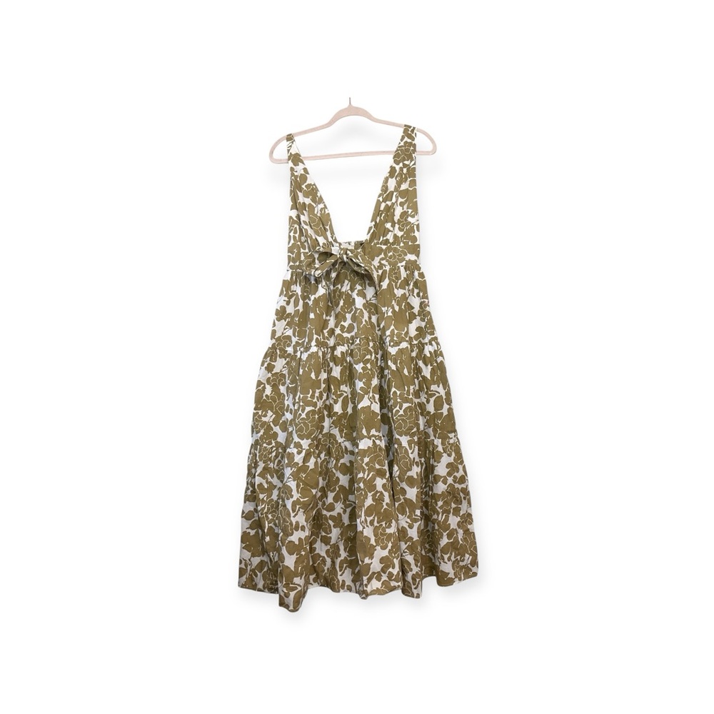 Women’s‎ Aakaa Ivory and greenish tan midi sundress, size medium